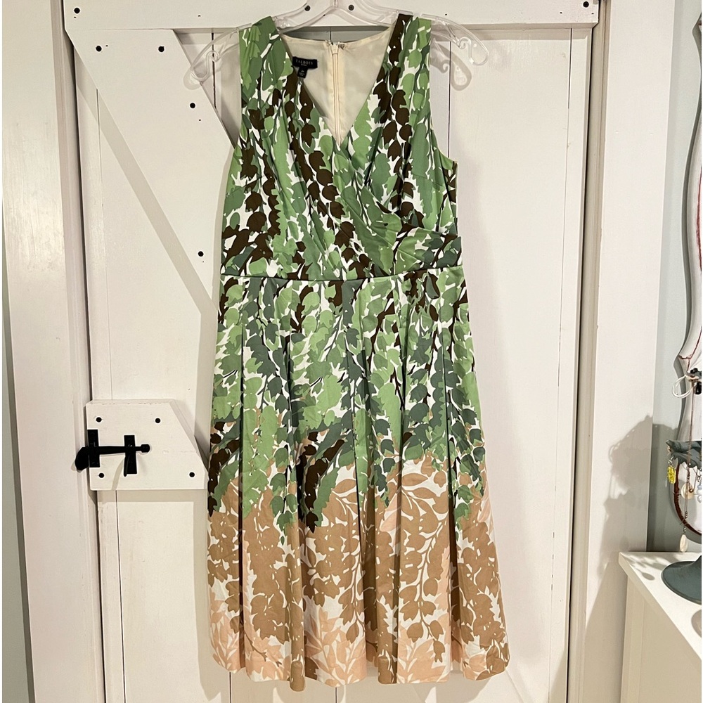 TALBOTS garden green dress